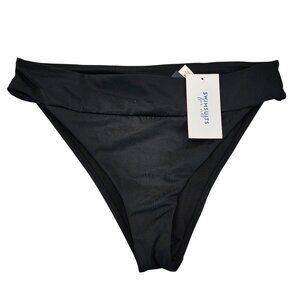 Swimsuits For All NEW Bikini BOTTOM Swim Classic Black Cheeky Mix & Match sz‎ 14
